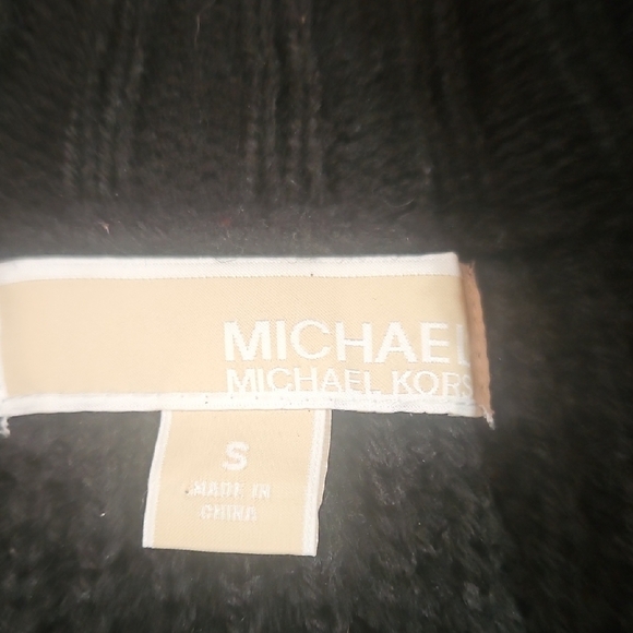 Michael Kors poncho cable knit shortsleeve/cap sleeve sweater w pockets SZ small - Picture 3 of 8